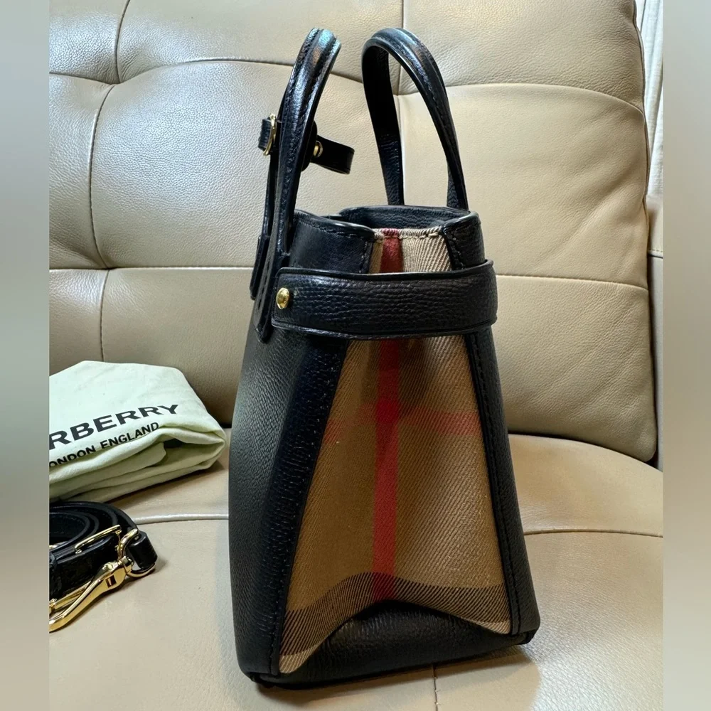 Burberry Banner tote black with nova check - Picture 5 of 10
